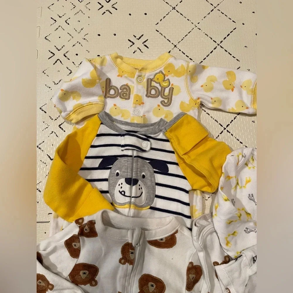 Baby‎ boy zip up pajamas and bodysuits bundle newborn size